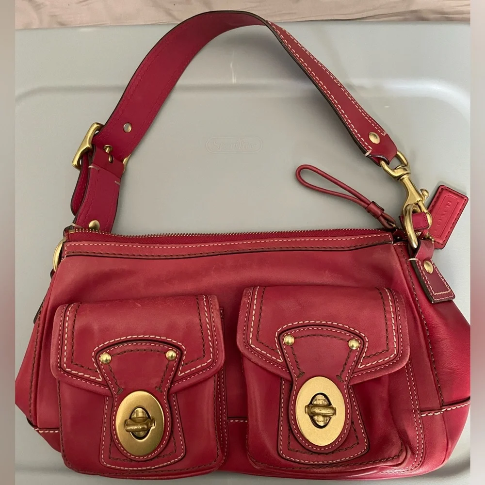 ショルダーバッグ Vintage Coach Legacy Shoulder Bag Pink Coach Coral Pink Double Turnlock Legacy Shoulder Bag F12868 | eBay